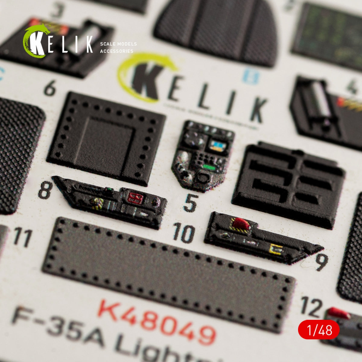 KELIK K48049 F-35A LIGHTNING II INTERIOR 3D DECALS FOR MENG KIT 1/48 – Bild 4