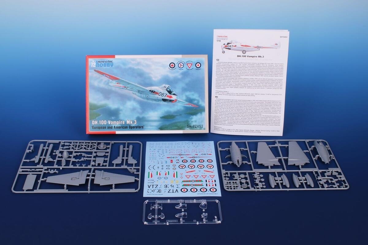 Special Hobby 72453 DH.100 Vampire Mk.3 &amp;#39;European and American Operators&amp;#39; 1/72 – imagen 2