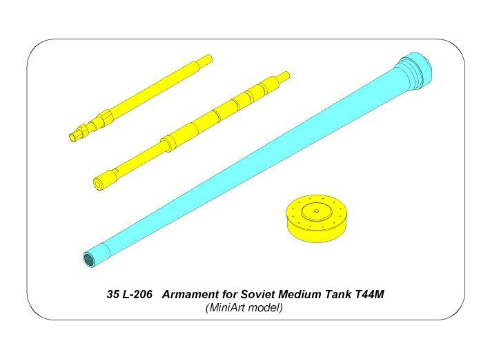 Aber 35L-206 Armament for Soviet Medium Tank T44M 85mm ZiS-S-53 x1pcs.; 7.62mm DTM machine gun x 1pcs (1/35) – imagen 6