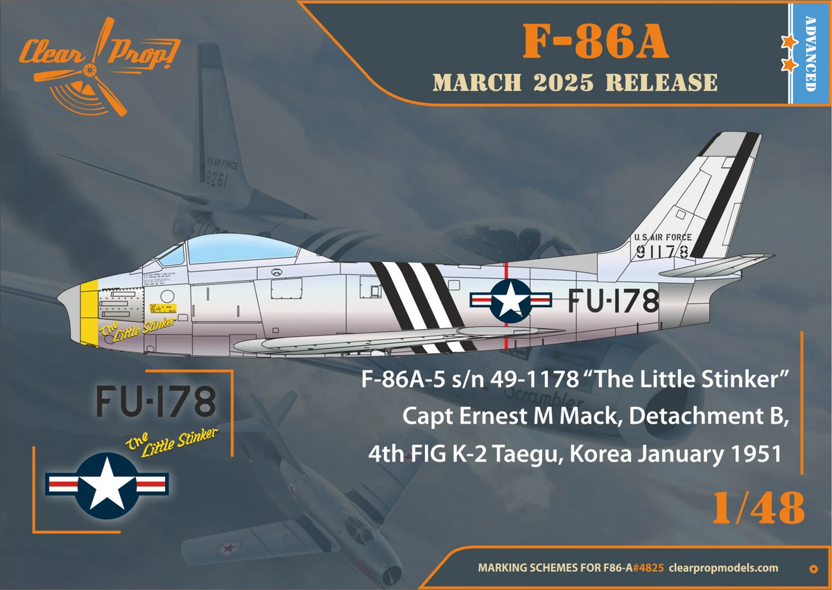 Clear Prop! CP4825 North American F-86 A Sabre in Korea Early Variants (Advanced Kit) 1/48 – imagen 3