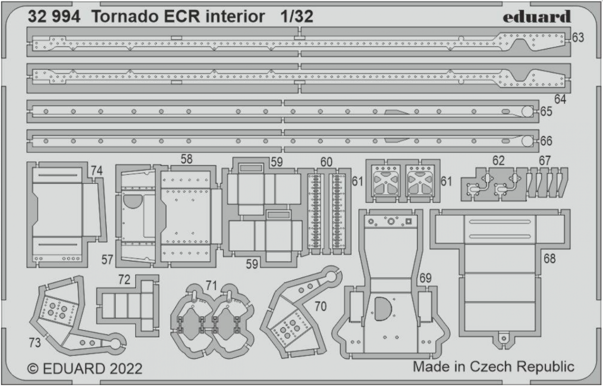 Eduard 32994 Tornado ECR interior ITALERI 1/32 – obrázek 3