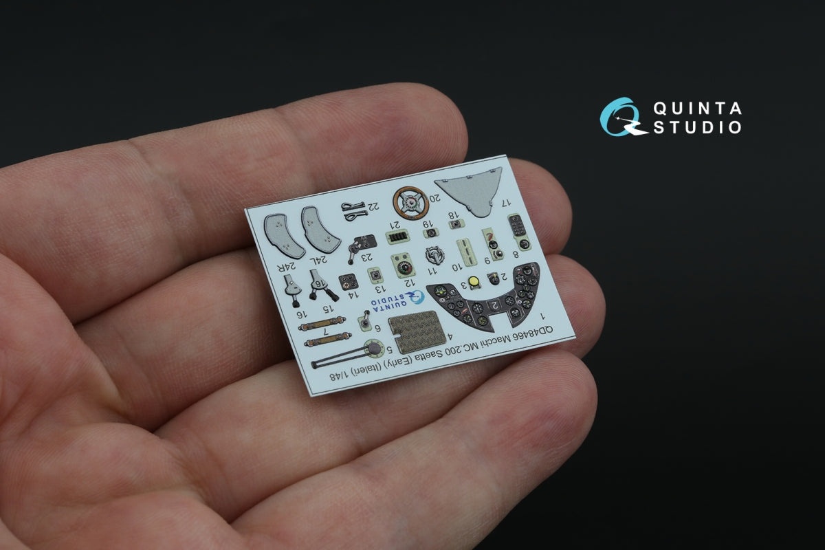 Quinta Studio QD48466 Macchi MC.200 Saetta (Early) 3D-Printed colored Interior on decal paper (Italeri) 1/48 – image 5