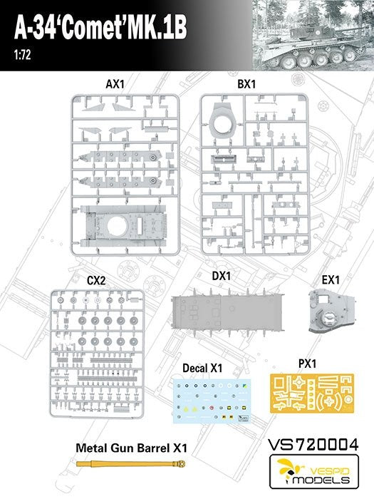 Maquette Vespid Models VS720004 A-34 Comet MK.1B 1/72 – image 4