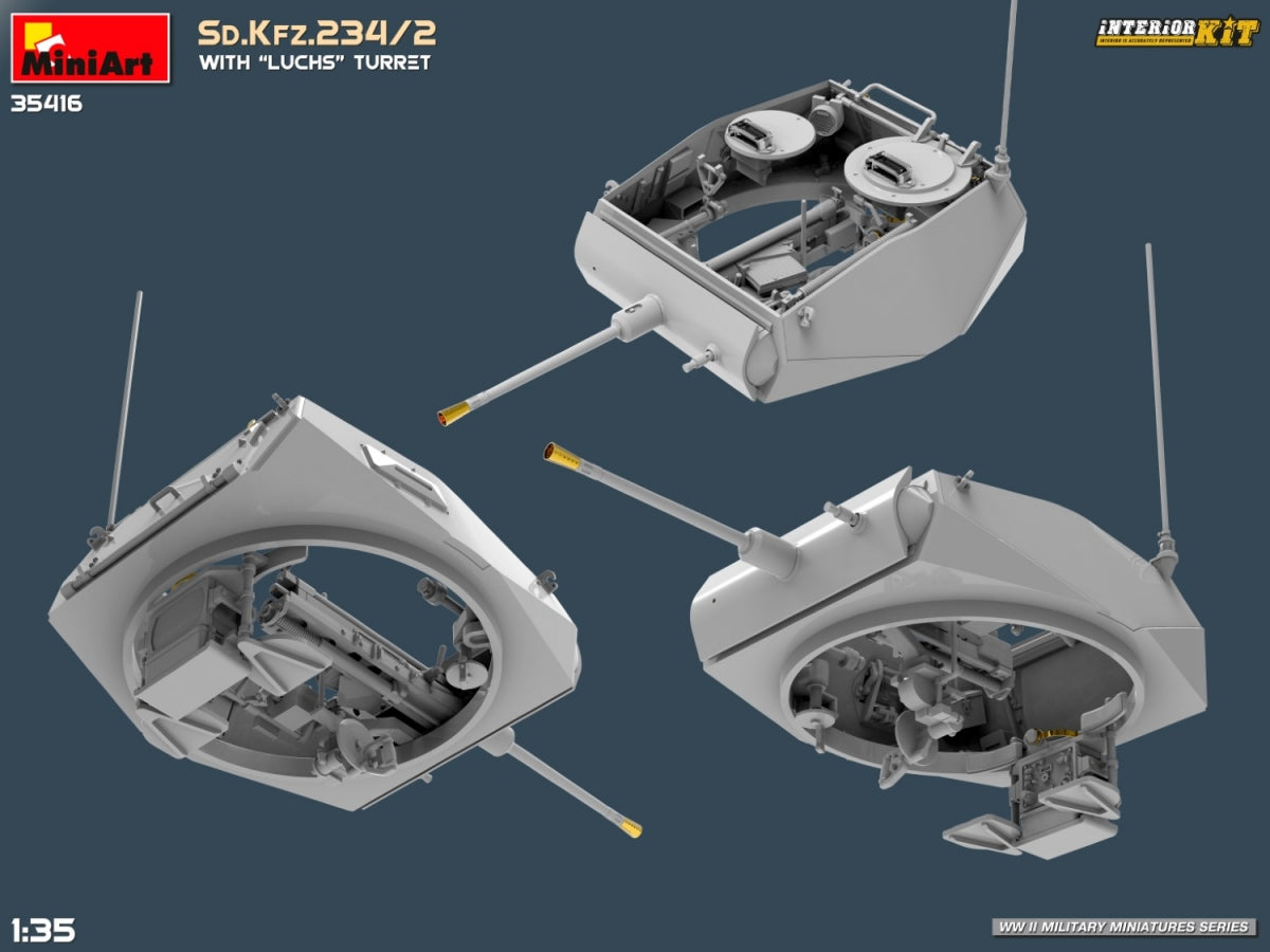 MiniArt 35416 Sd.Kfz.234/2 WITH LUCHS TURRET. INTERIOR KIT 1/35 – imagen 16
