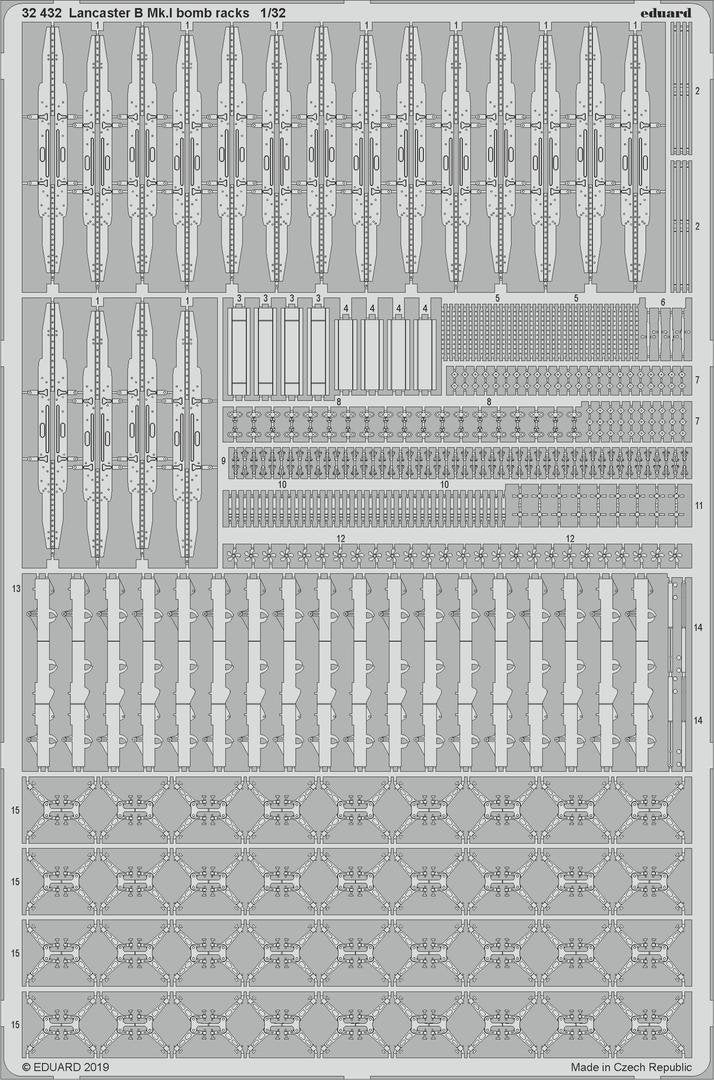 Eduard 32432 Lancaster B Mk. And bomb racks 1/32 HONG KONG MODELS