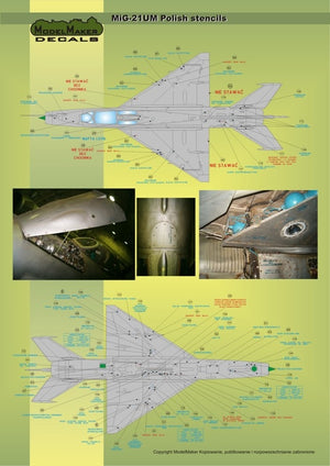 ModelMaker Decals D48020 MiG-21PFM/M/MF/bis/UM Polish stencils 1/48 – imagen 5