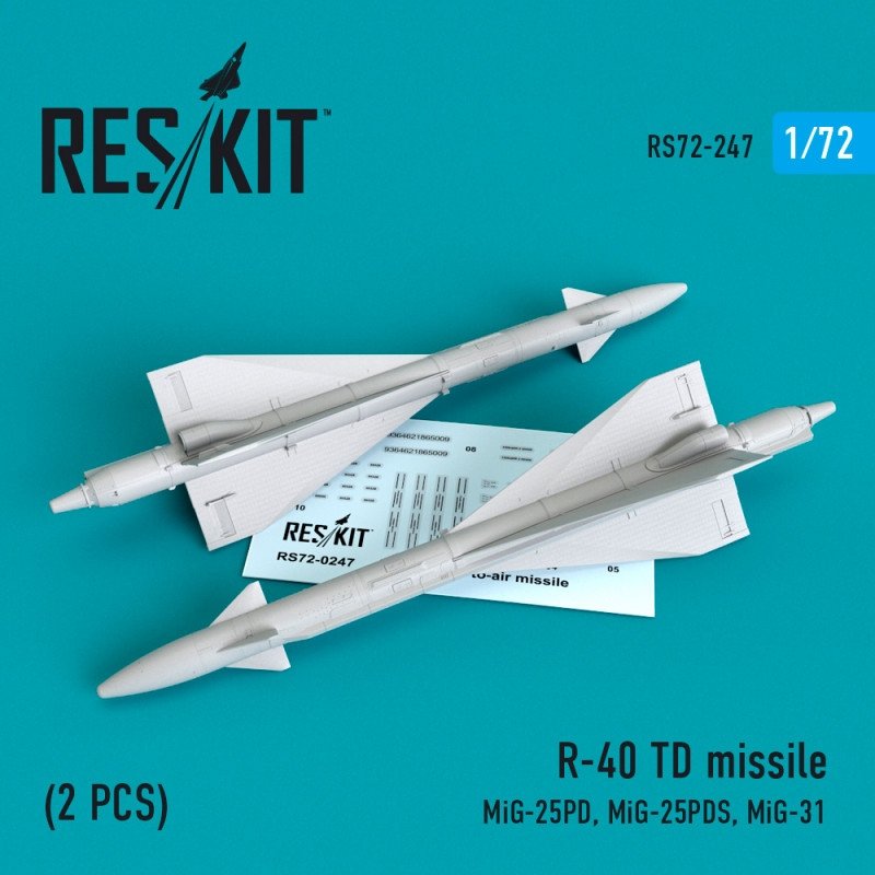 RESKIT RS72-0247 R-40 TD missile (2 PCS) 1/72