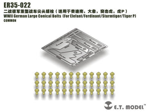 ET Model ER35-022 ER35-022 WWII German Large Conical Bolts For Elefant/Ferdinant/Sturmtiger/Tiger (P) 1/35