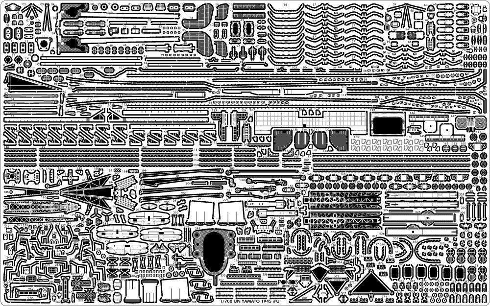 Pontos 70002R1 IJN Battleship Yamato 1945 (New Tool Full Hull ) 1/700 – Bild 9