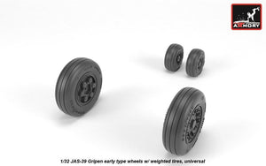 Armory Models AW32502 JAS-39 Gripen wheels w/ weighted tires, early 1/32 – zdjęcie 2