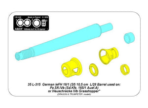 Aber 35L-315 leFH 18/1 (Sf) 10.5 cm L/28 barrel for German Pz.Sfl.IVb self-propelled guns 1/35 – imagen 6