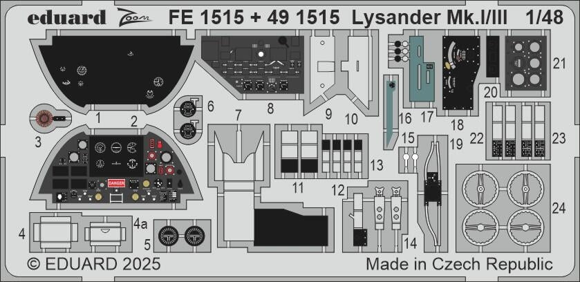 Eduard FE1515 Lysander Mk. I/III Airfix 1/48