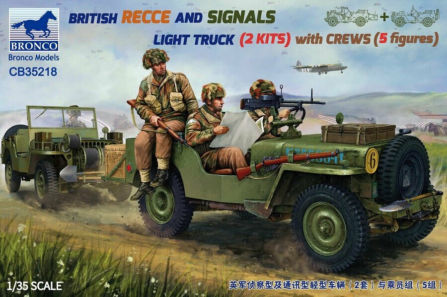 Bronco CB35218 British Recce And Signals Light Truck British (2 Kits) with Crew (5 figures) 1/35