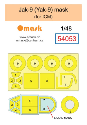 Omask 54053 Yak-9 (Yak-9) mask (for ICM) 1/48 – image 2