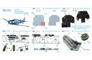 Quinta Studio QD32102 T-6G 3D-Printed colored Interior on decal paper (Kitty Hawk) 1/32 – immagine 2