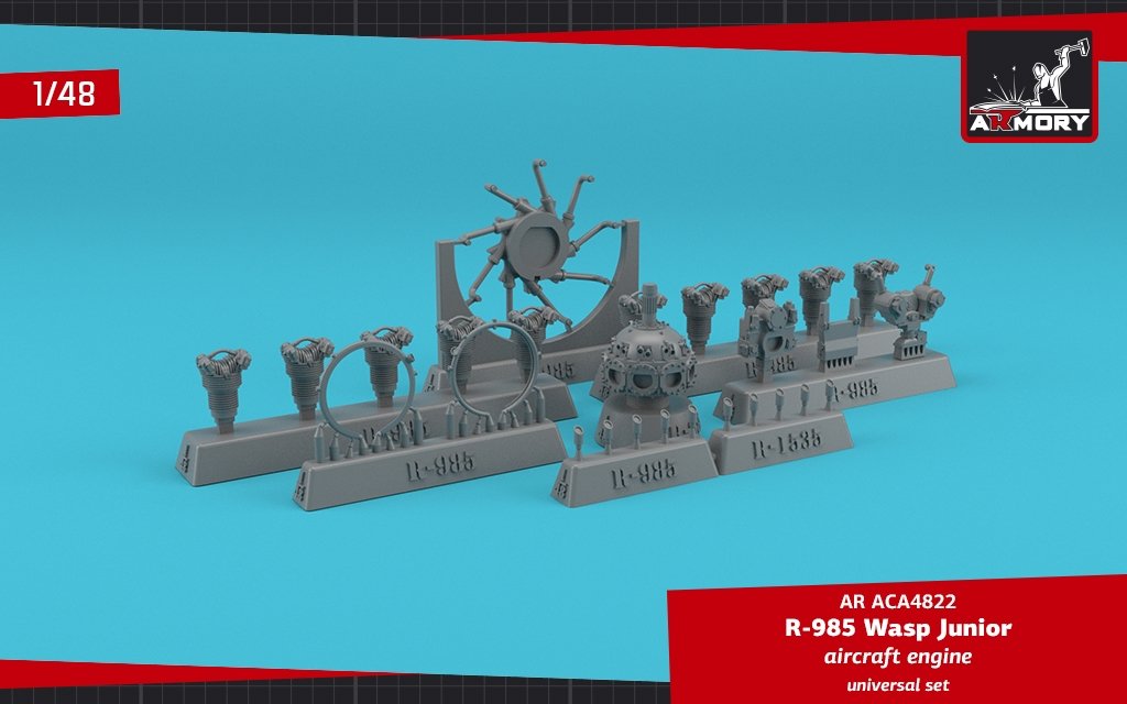 Armory Models ACA4822 R-985 Wasp Junior US aircraft engine 1/48 – image 3