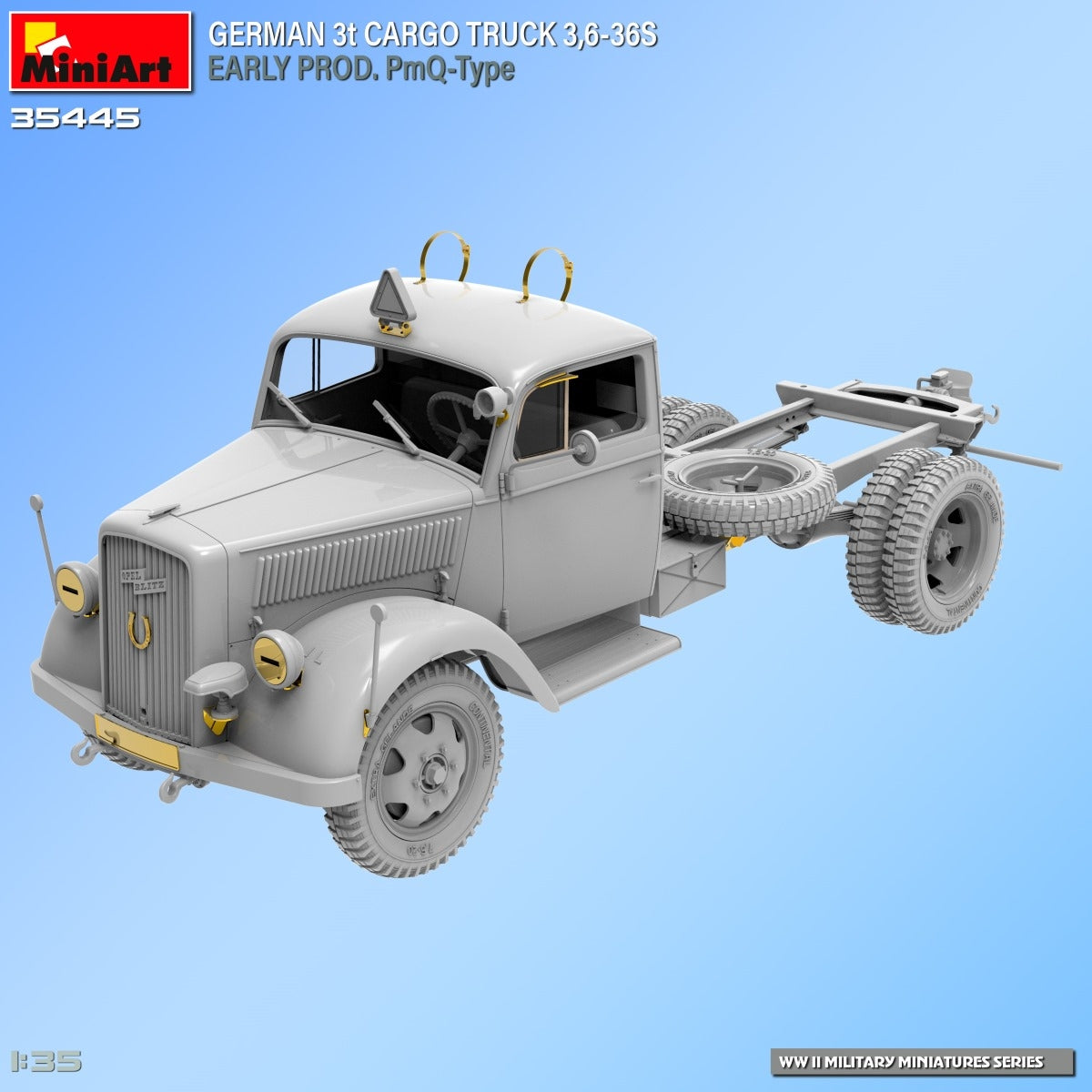 Miniart 35445 GERMAN 3t CARGO TRUCK 3.6-36S EARLY PROD. PmQ-Type 1/35 – obrázek 12