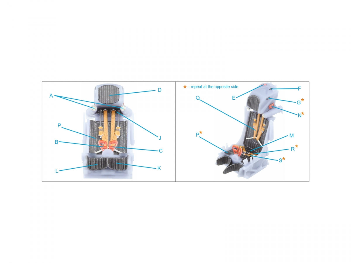 Quinta Studio QR+48073 K-36DM (initial release) ejection seat (for Su-17M3/M4/UM3/22, Su-24, MiG-29 9-12 Early aircraft) (All kits) 1/48 – image 8
