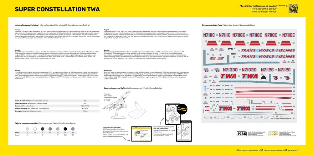 Heller 58391 Super Constellation TWA - Starter Kit 1/72 – image 4