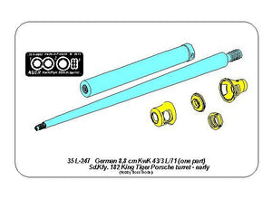 Aber 35L-247 Barrel for German 8,8cm Kw.K 43/3 L/71 (one part) gun used on Tiger B Porsche turret-early 1/35 – image 8
