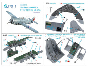 Quinta Studio QD48319 F4F-3 late 3D-Printed &amp;amp; colored Interior on decal paper (Eduard) 1/48 – Bild 7