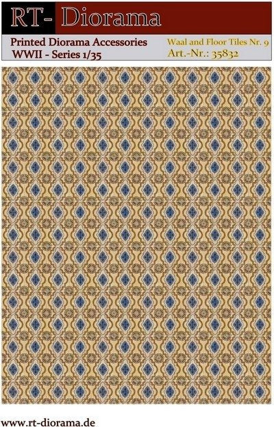 RT-Diorama 35832 Printed Accessories: Wall and Floor Tiles No.9 1/35