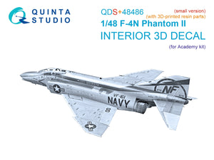 Quinta Studio QDS+48486 F-4N Phantom II 3D-Printed &amp;amp; colored Interior on decal paper (Academy) (Small version) (with 3D-printed resin parts) 1/48