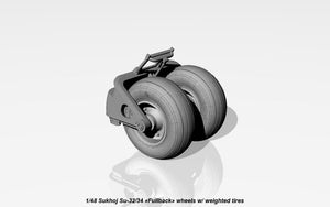 Armory Models AW48025 Sukhoj Su-32FN / Su-34 Fullback wheels w/ weighted tires 1/48 – immagine 8