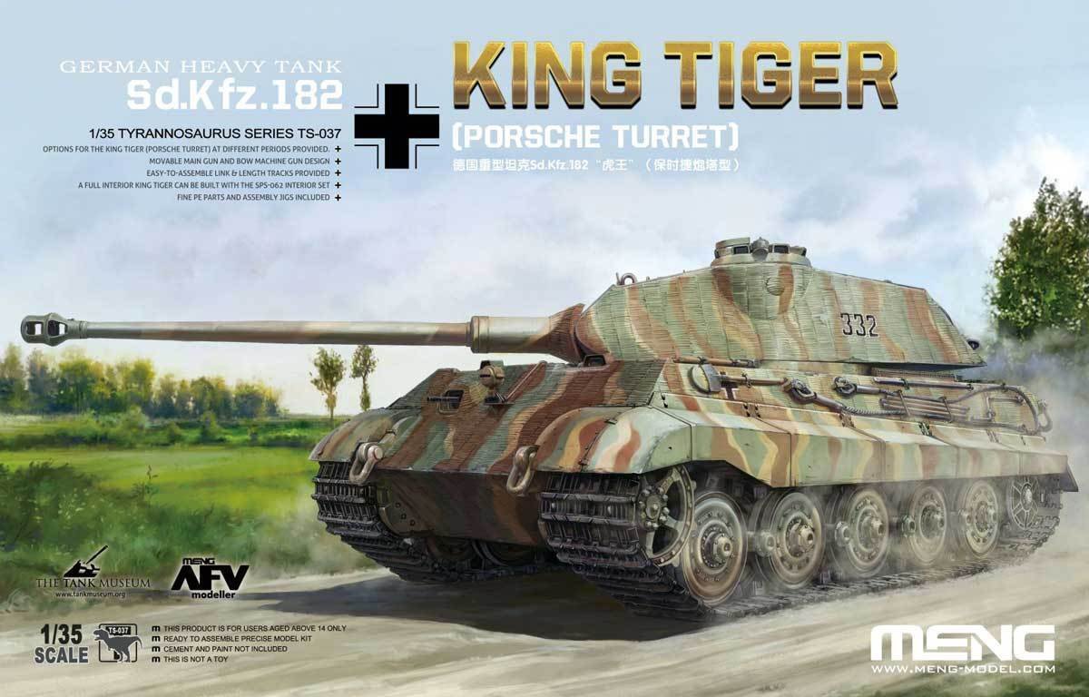 Meng Model TS-037 German Heavy Tank Sd.Kfz.182 King Tiger Porsche Turret 1/35