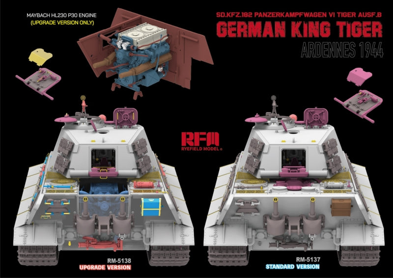 Rye Field Model 5138 German King Tiger Pz.Kpfw. VI Ausf. B Ardennes 1944 Upgrade Version 1/35 – image 6