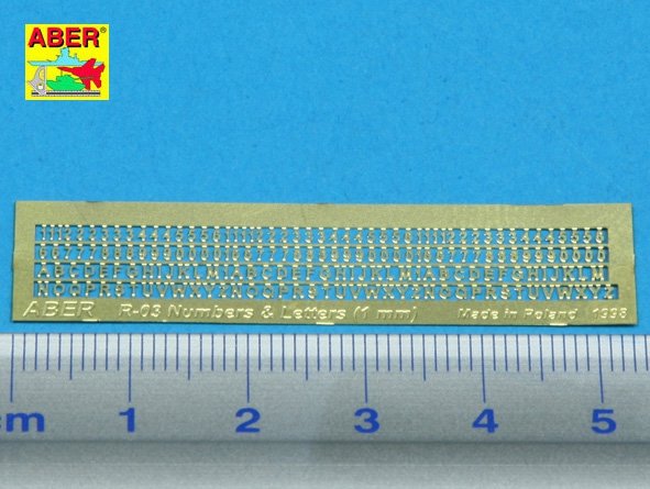 Aber R-03 Numbers and letters (1.0mm) – imagen 2