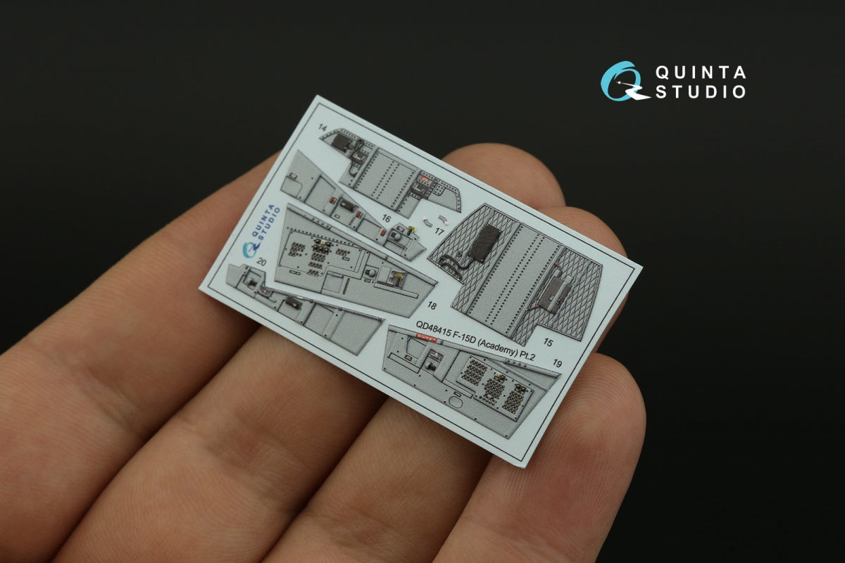 Quinta Studio QD48415 F-15D 3D-Printed colored Interior on decal paper (Academy) 1/48 – image 6