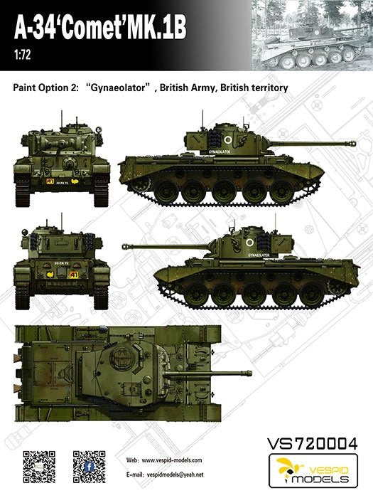Maquette Vespid Models VS720004 A-34 Comet MK.1B 1/72 – image 6