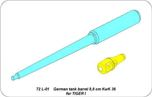 Aber 72L-01 German tank barrel 8,8cm KwK 36 for Tiger I 1/72 – Bild 5