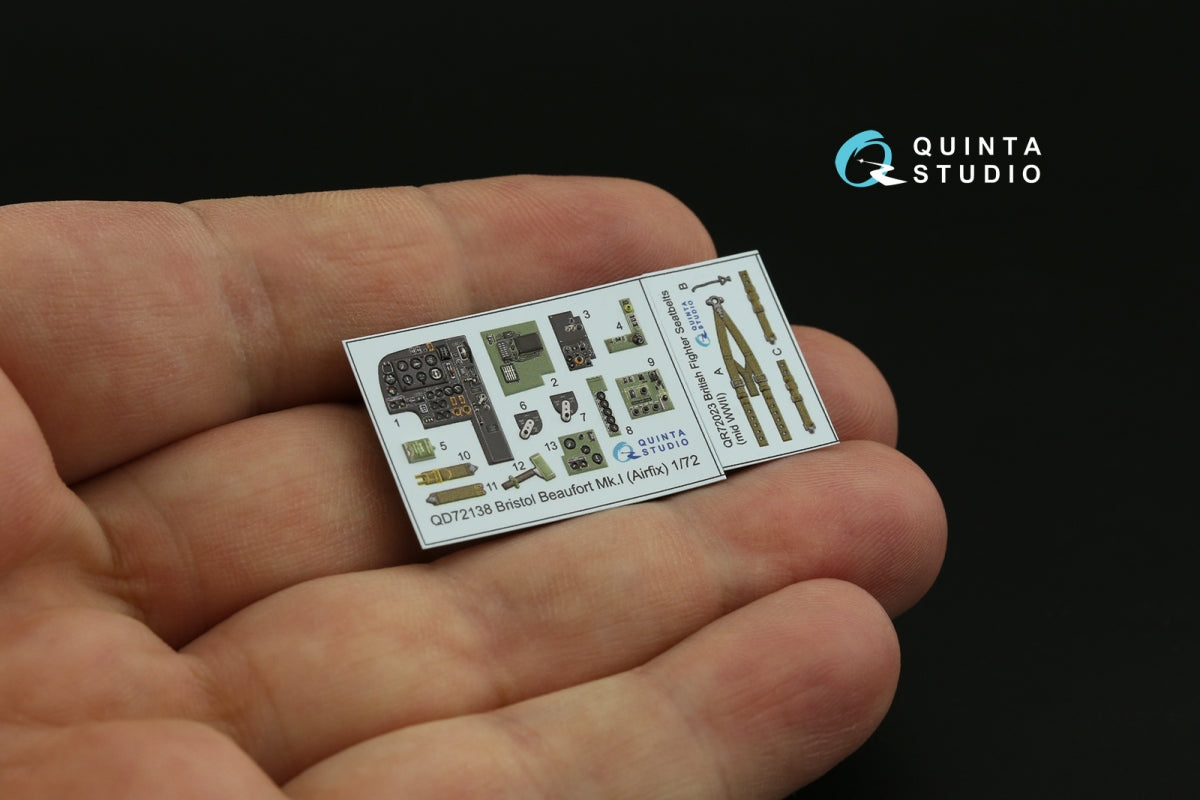 Quinta Studio QD72138 Bristol Beaufort Mk.I 3D-Printed colored Interior on decal paper (Airfix) 1/72 – obrázek 8