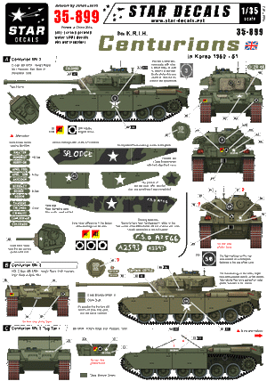 Star Decals 35-899 8th KRIH Centurions in Korean 1/35