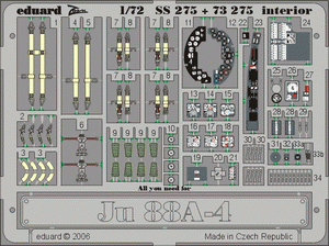 Eduard SS275 Ju 88A-4 interior 1/72 HASEGAWA