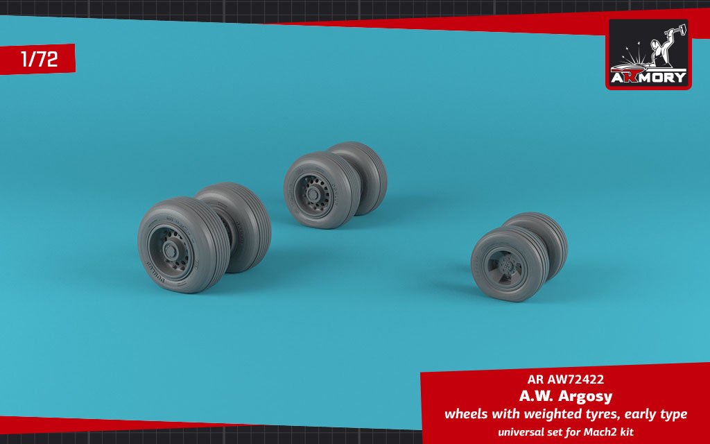 Armory Models AW72422 AW Argosy wheels w/ weighted tires, early version 1/72 – image 2