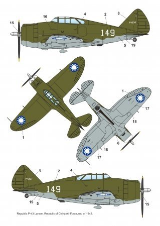 Dora Wings 48032 Republic P-43A-1 Lancer In China Skies 1/48 – obrázek 4