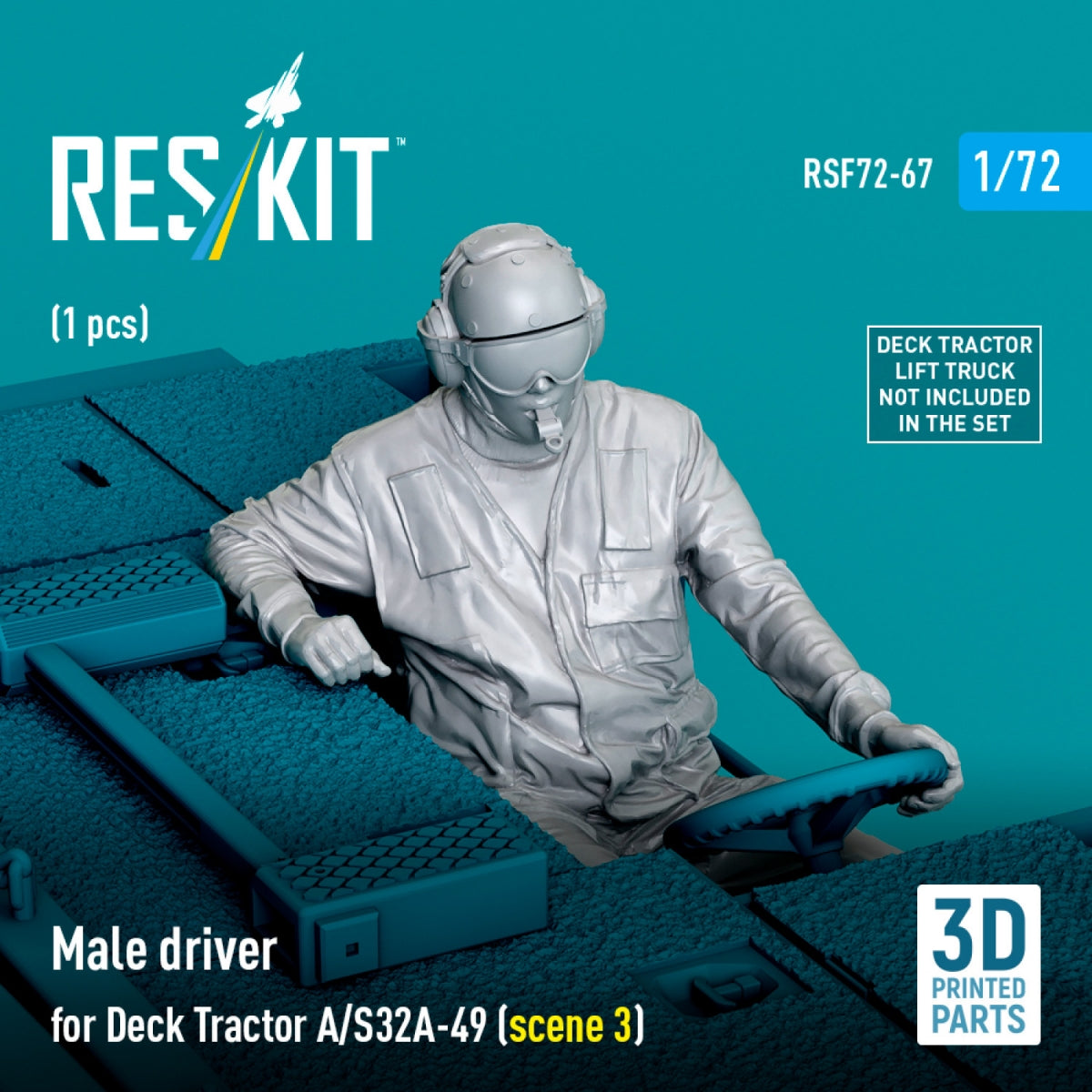RESKIT RSF72-0067 Male driver for Deck Tractor A/S32A-49 (scene 3) (1 pcs) (3D Printed) 1/72 – Bild 2