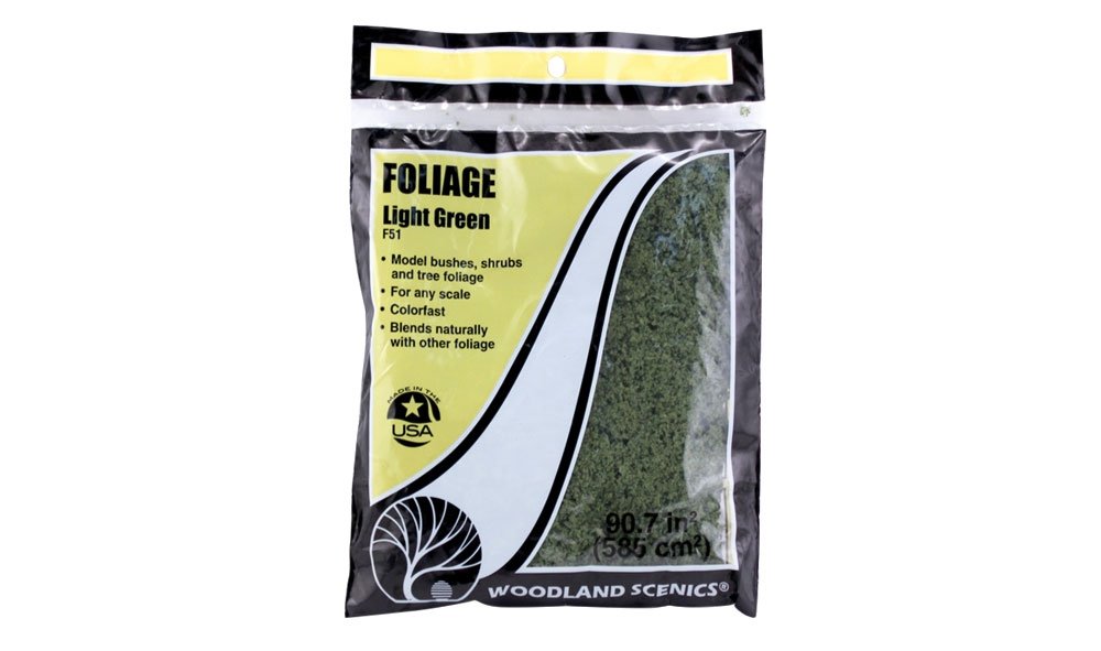 Woodland Scenics WF51 Light Green Foliage 585cm2 – immagine 2