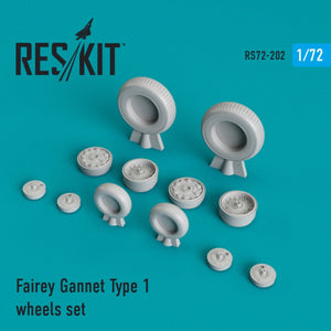 RESKIT RS72-0202 FAIREY GANNET TYPE 1 WHEELS SET 1/72
