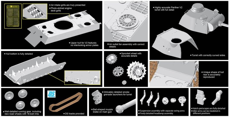 Dragon 6830 Panther Ausf.D V2 Versuchsserie 1/35 – Bild 3