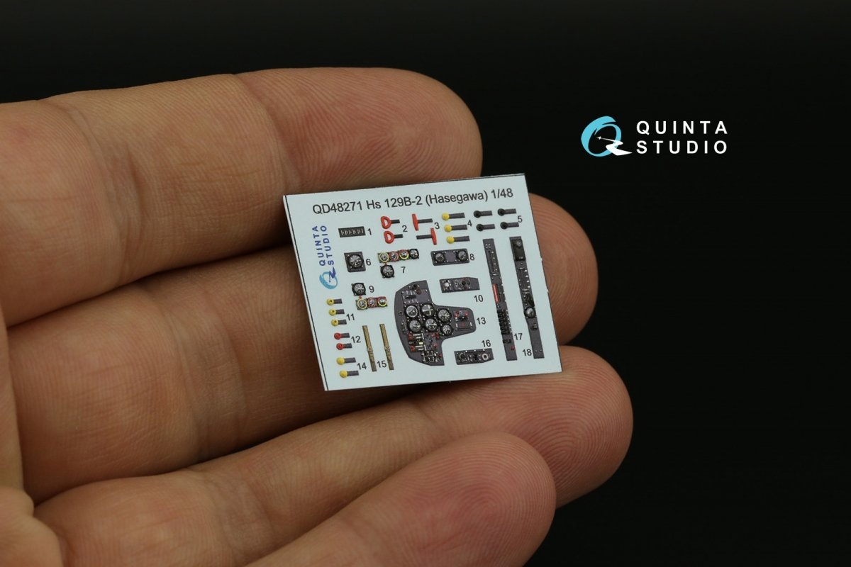 Quinta Studio QD48271 Hs 129B-2 3D-Printed &amp;amp; colored Interior on decal paper (Hasegawa) 1/48 – image 10