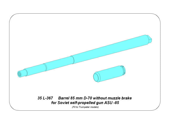 Aber 35L-367 85 mm D-70 Barrel without Muzzle Brake for Soviet Self-Propelled Gun ASU-85 1/35 – Bild 10