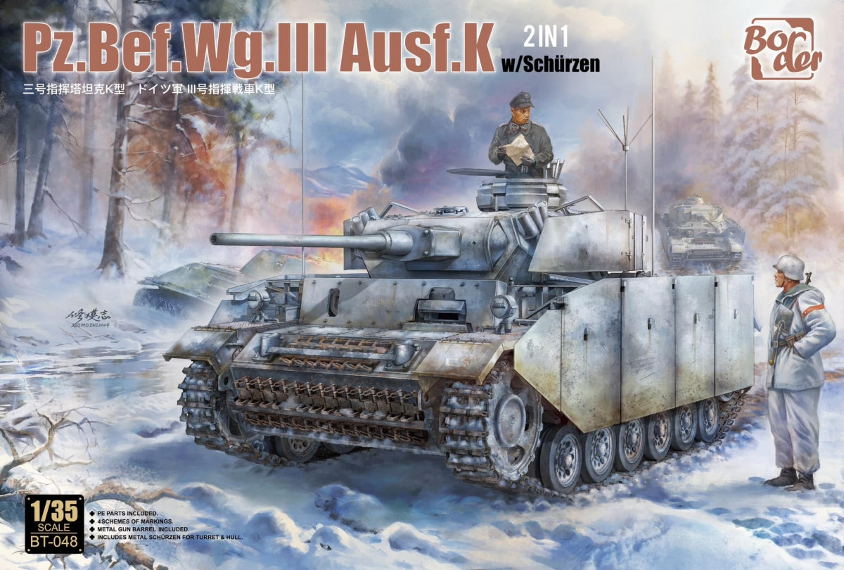 Border Model BT-048 Pz.Bef.Wg.III Ausf.K 2in1 w/Schürzen 1/35