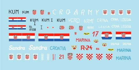 Star Decals 72-A1038 CRO-ARMY #2. Domovinski Rat / Homeland War 1991-95 1/72 – obrázek 3