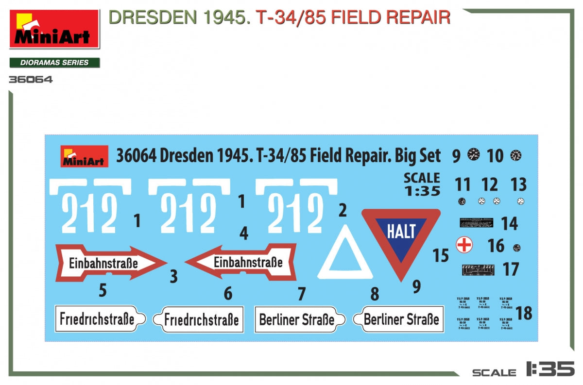 MiniArt 36064 Dresden 1945. T-34/85 Field Repair. BIG SET 1/35 – image 11