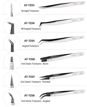 DSPIAE AT-TZ05 Stainless Steel Tweezers with angular tip – image 2