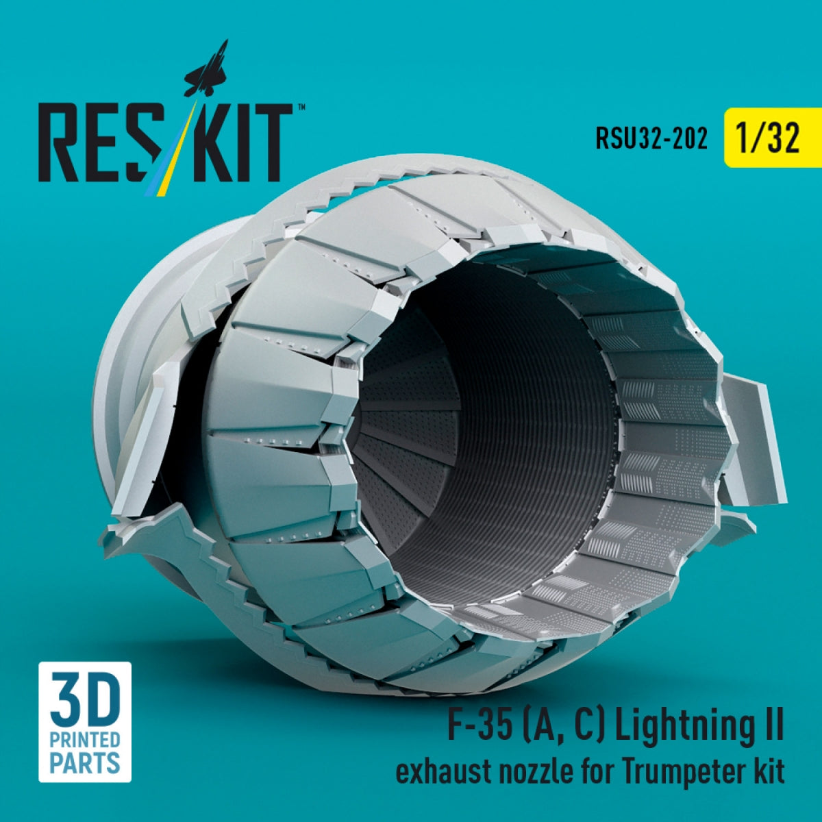 RESKIT RSU32-0202 F-35 (A, С) Lightning II exhaust nozzle for Trumpeter kit (3D Printed) 1/32